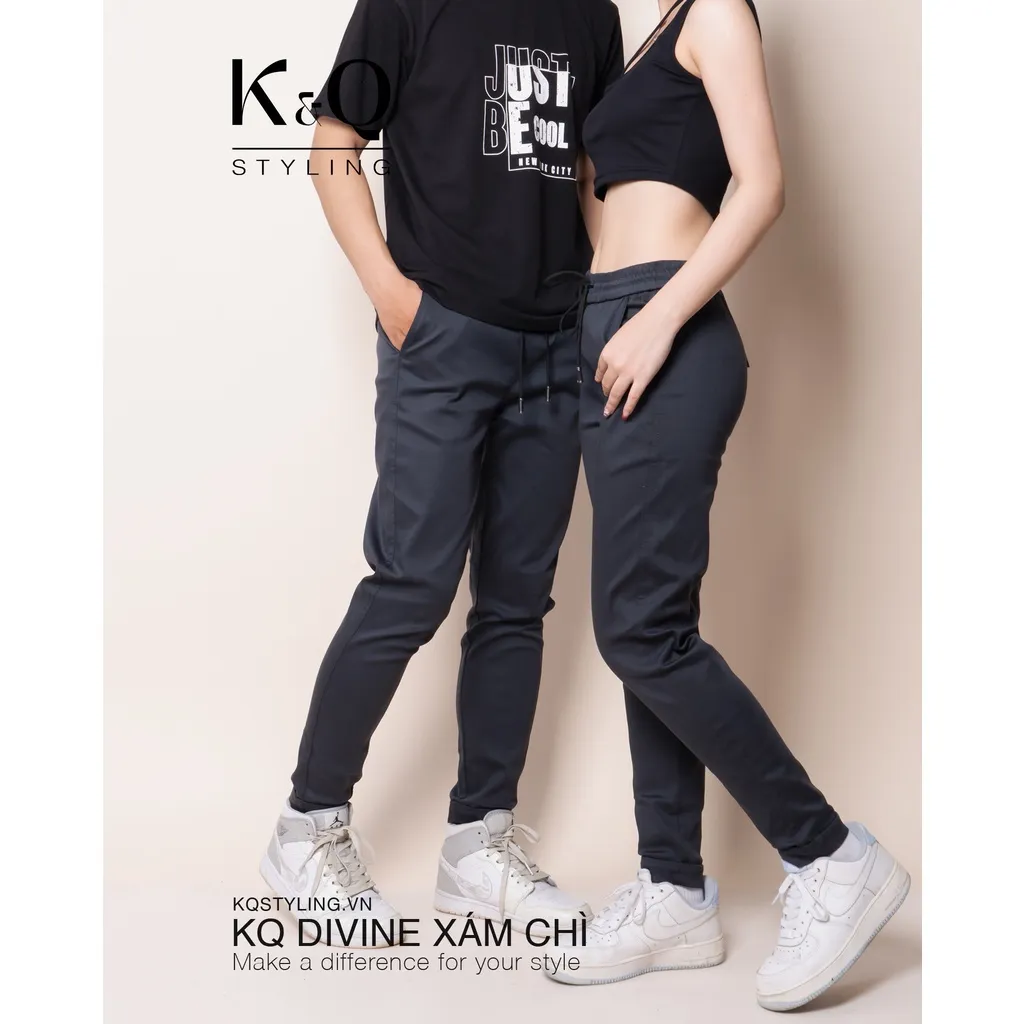 Ảnh Quần ống suông kaki co giãn KQSTYLING xám chì cao cấp 2