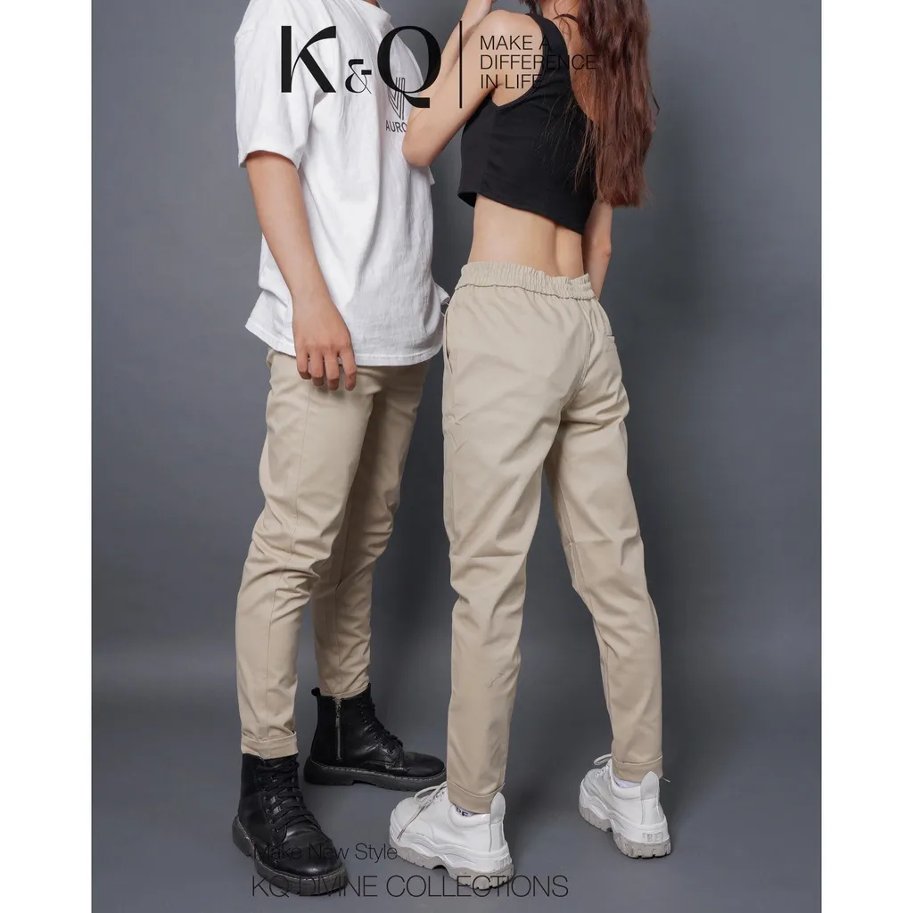 Ảnh Quần ống suông kaki co giãn KQ STYLING kem cao cấp 1