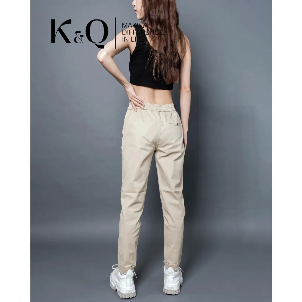 Ảnh Quần ống suông kaki co giãn KQ STYLING kem cao cấp 2