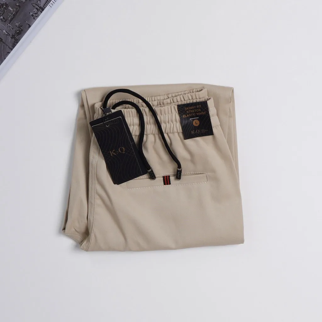 Ảnh Quần ống suông kaki co giãn KQ STYLING kem cao cấp 4