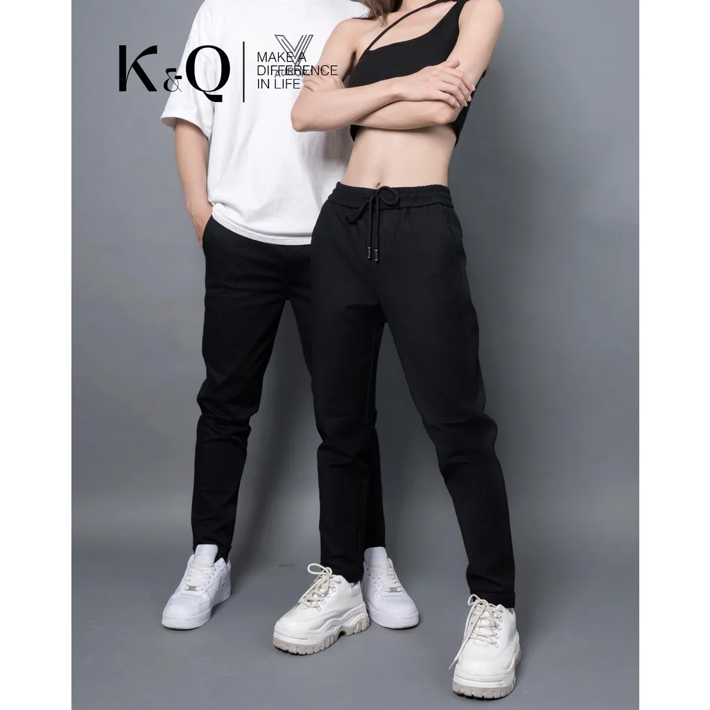 Ảnh Quần ống suông KQ STYLING kaki co giãn cao cấp đen 3