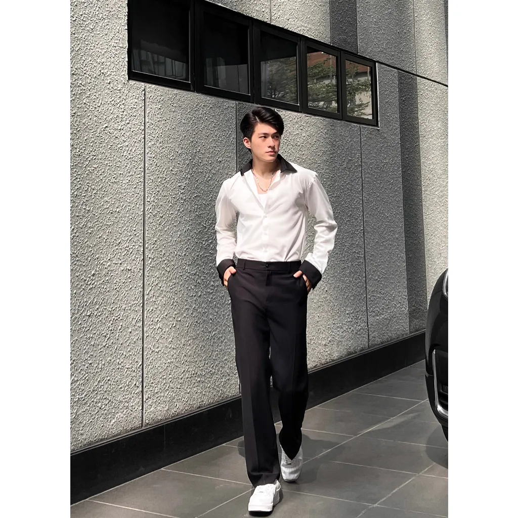 Ảnh Quần ống suông nam đen Baeton cao cấp chất liệu dày dặn form tôn dáng che khuyết điểm chuẩn Hàn Quốc - D01 2