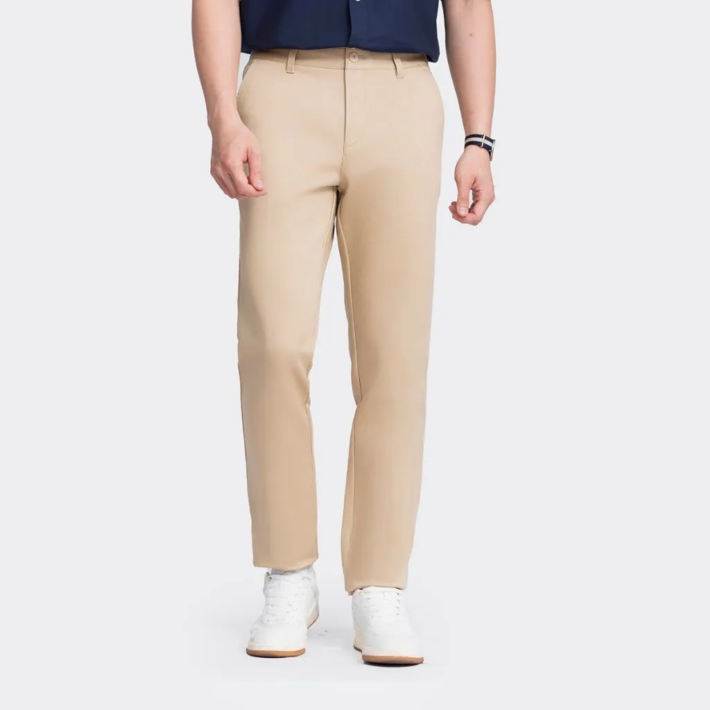 Ảnh Quần Ống Suông Regular Fit Nam Vải Kaki Cotton INSIDEMEN Dáng Âu Co Dãn Phong Cách Công Sở IKK01503 1