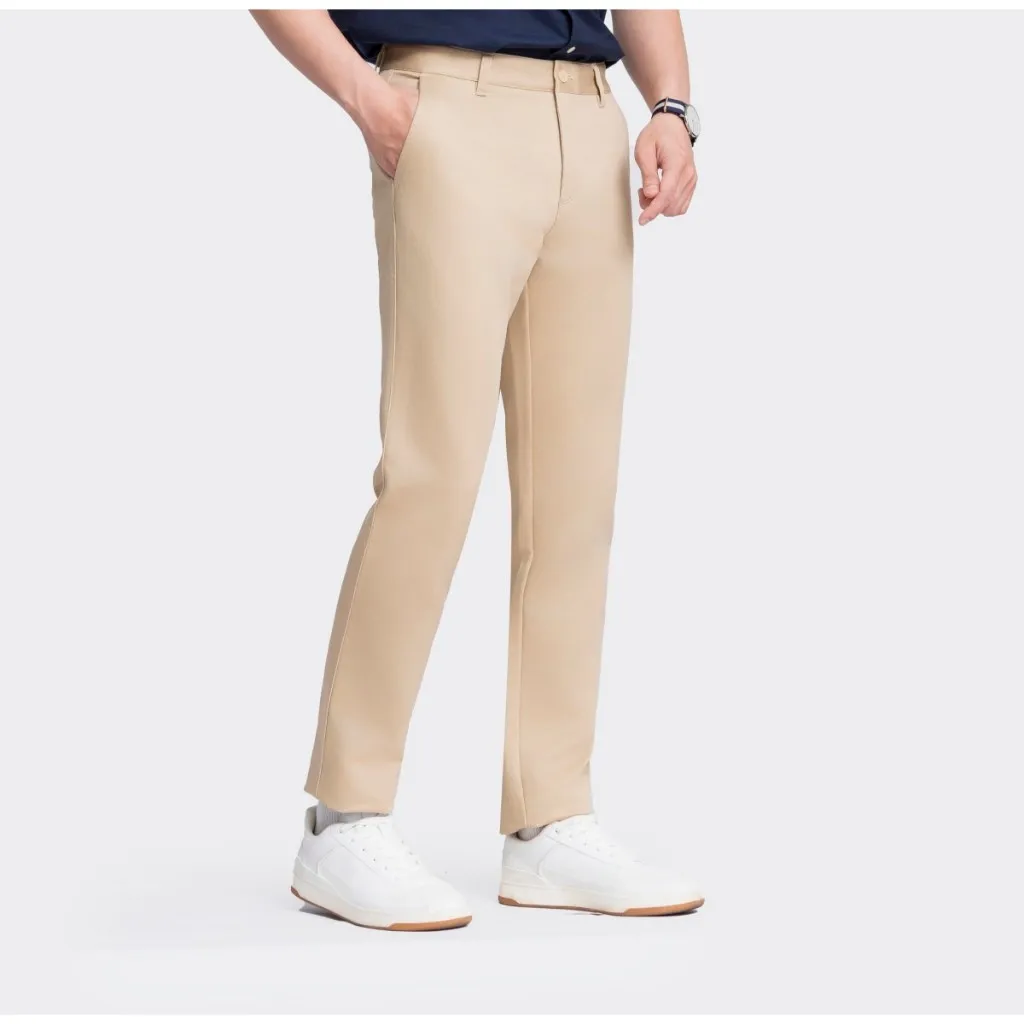 Ảnh Quần Ống Suông Regular Fit Nam Vải Kaki Cotton INSIDEMEN Dáng Âu Co Dãn Phong Cách Công Sở IKK01503 2