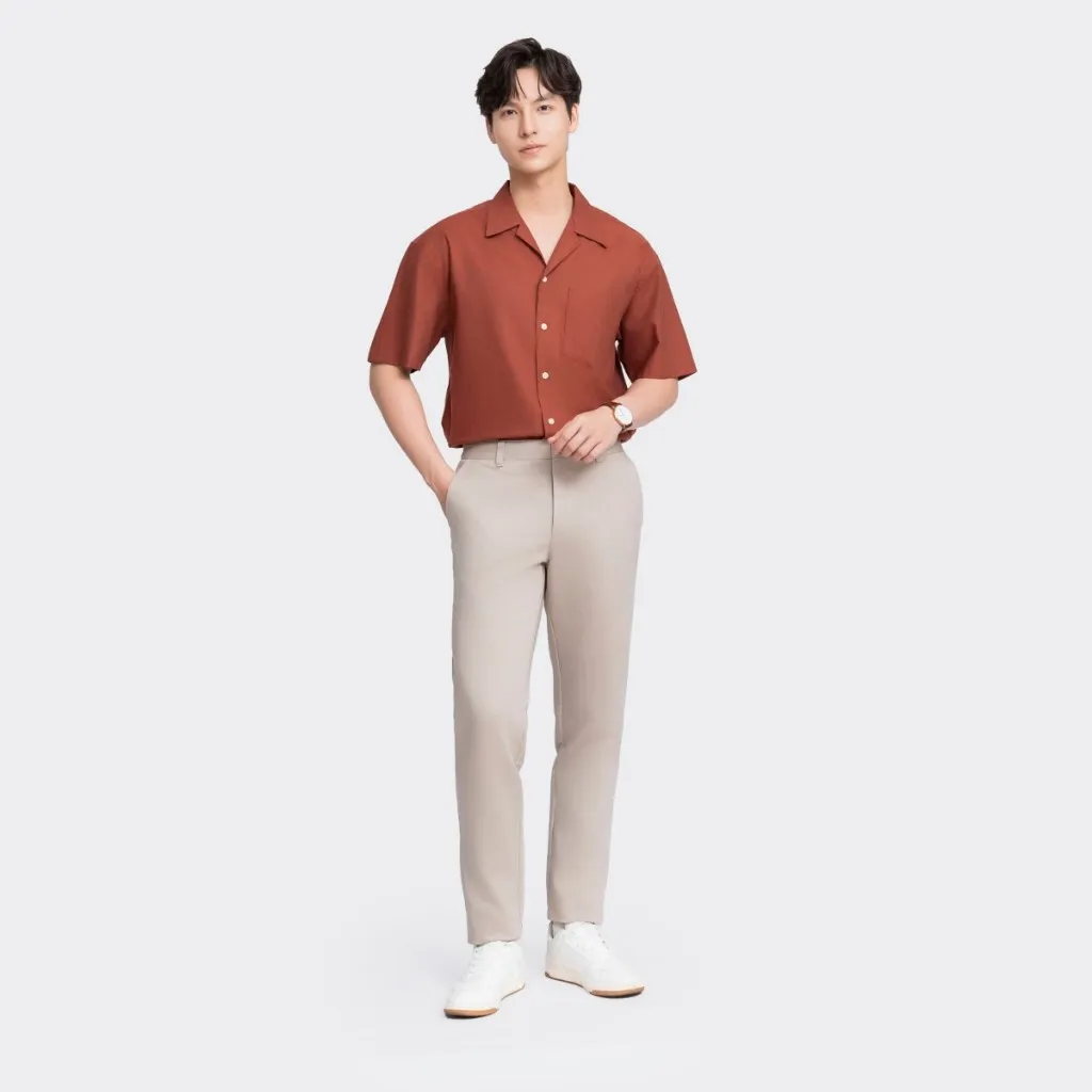 Ảnh Quần Ống Suông Regular Fit Nam Vải Kaki Cotton INSIDEMEN Dáng Âu Co Dãn Phong Cách Công Sở IKK01503 3