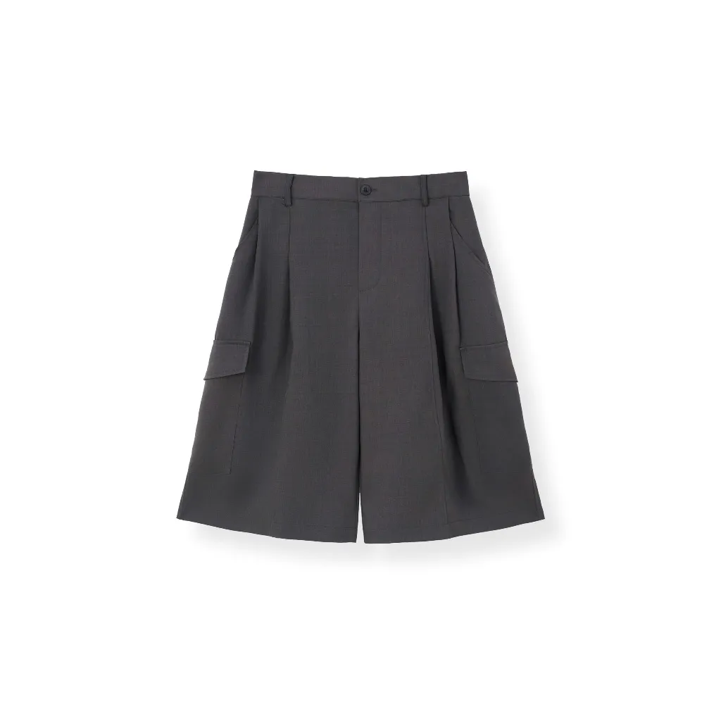 Ảnh Quần Short Âu Ống Rộng NEWSEVEN Pleated Short Vải Xước Hàn NQS.466 2