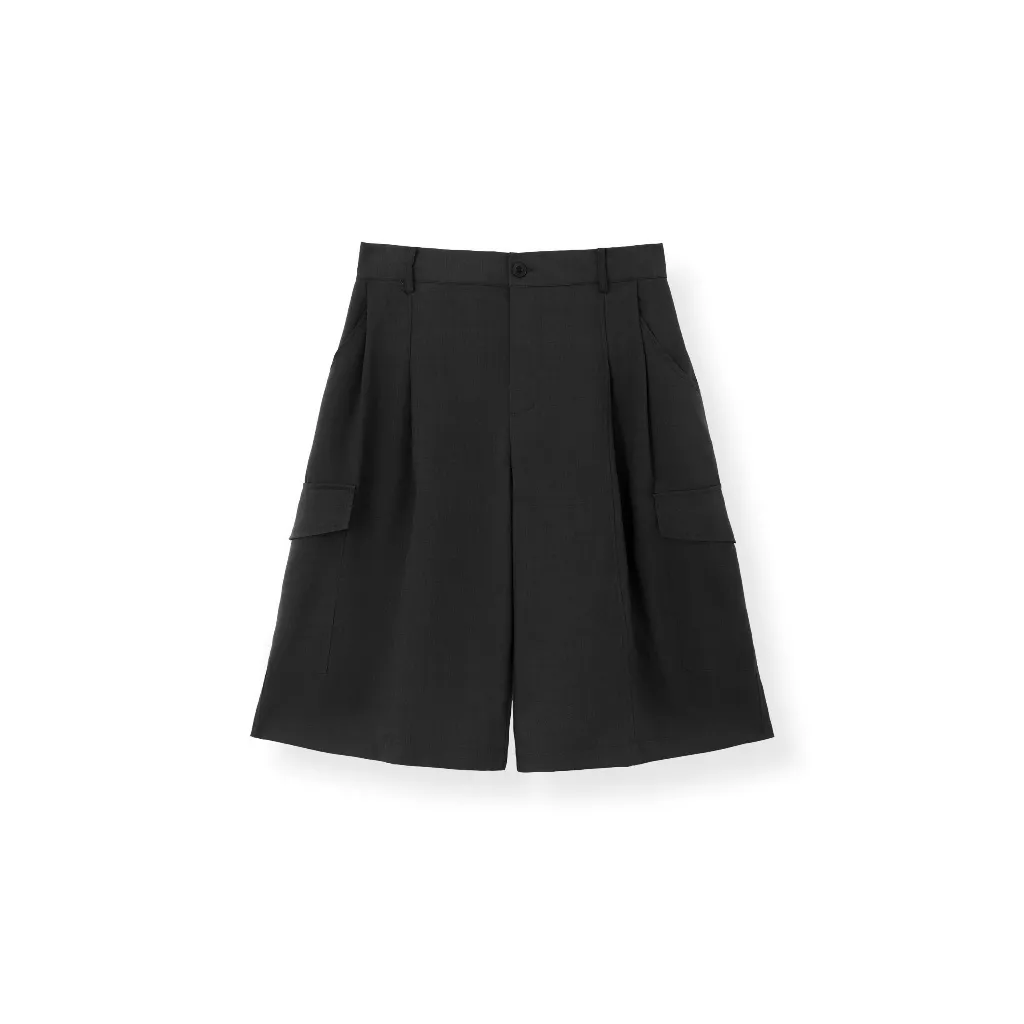 Ảnh Quần Short Âu Ống Rộng NEWSEVEN Pleated Short Vải Xước Hàn NQS.466 3