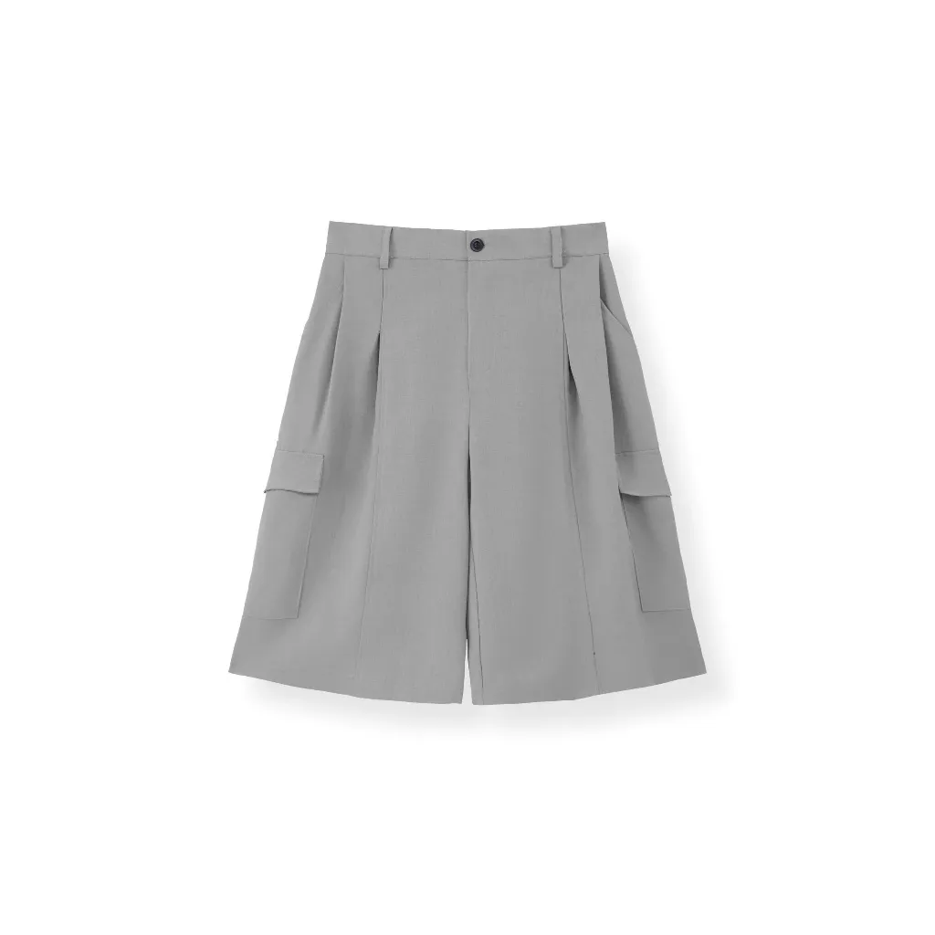 Ảnh Quần Short Âu Ống Rộng NEWSEVEN Pleated Short Vải Xước Hàn NQS.466 4