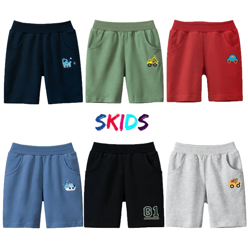Ảnh Quần short bé trai hàn quốc thêu oto khủng long chất cotton mền mịn cho bé SKIDS 1