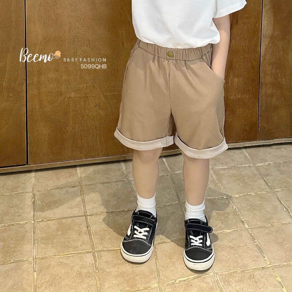 Ảnh Quần short Beemo giả jean gập gấu năng động vải da cá thoáng mát cho bé trai từ 9-24kg 5099QHB 2