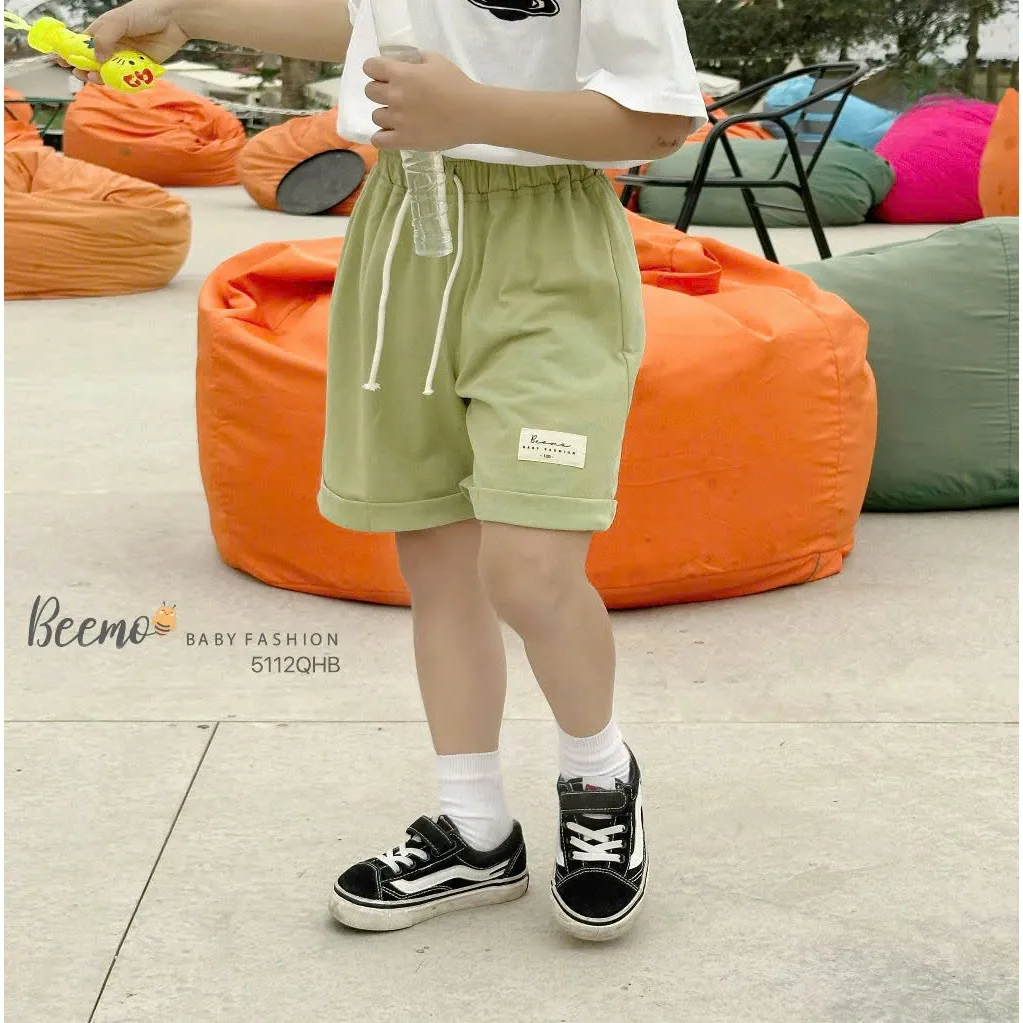 Ảnh quần short Beemo sắc màu phối tag vải cotton thoáng mát cho bé trai từ 9-24kg 5112QHB 3
