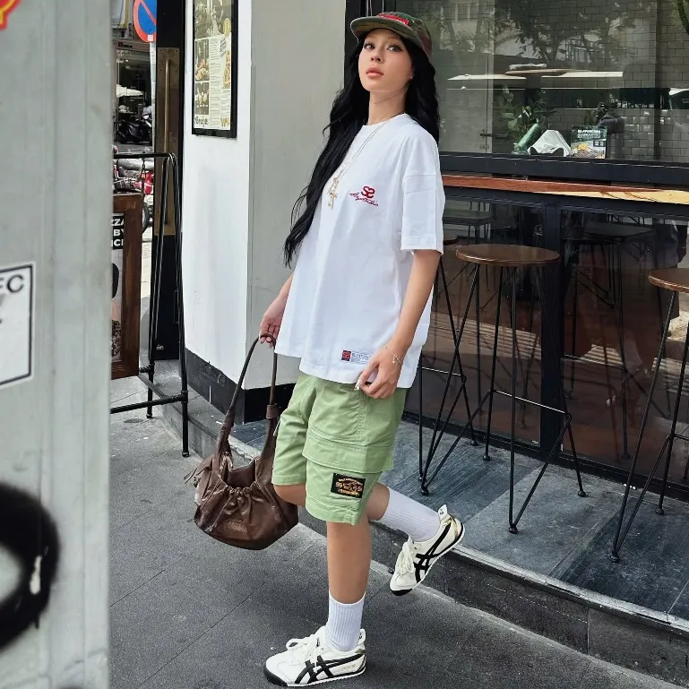 Ảnh Quần Short Cargo Kaki SLY màu Olive / Black 2