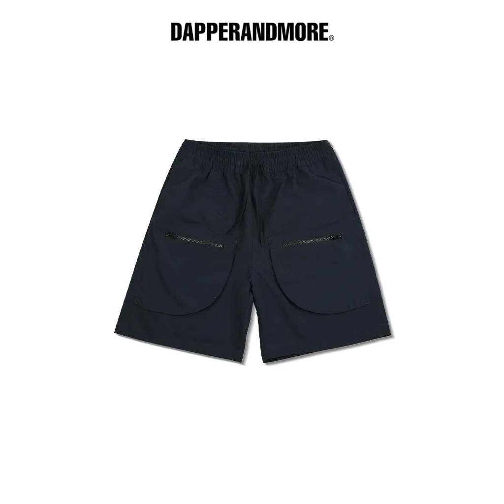 Ảnh Quần Short Dù DAPPERANDMORE Nylon Cargo Tech Olive Phối 2 Túi Hộp Kèm Khoá Kéo - Black 1
