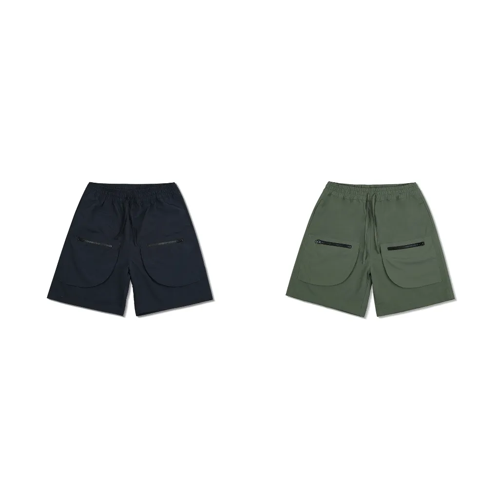 Ảnh Quần Short Dù DAPPERANDMORE Nylon Cargo Tech Olive Phối 2 Túi Hộp Kèm Khoá Kéo - Black 3