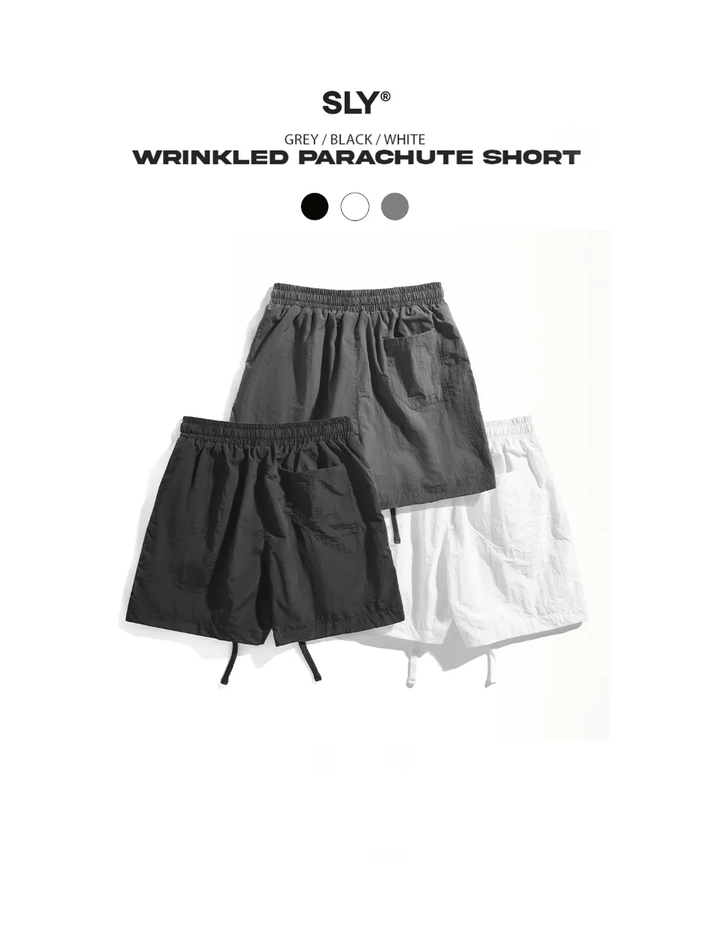 Ảnh Quần short dù SLY Wrinkled Parachute Short 3 màu 2