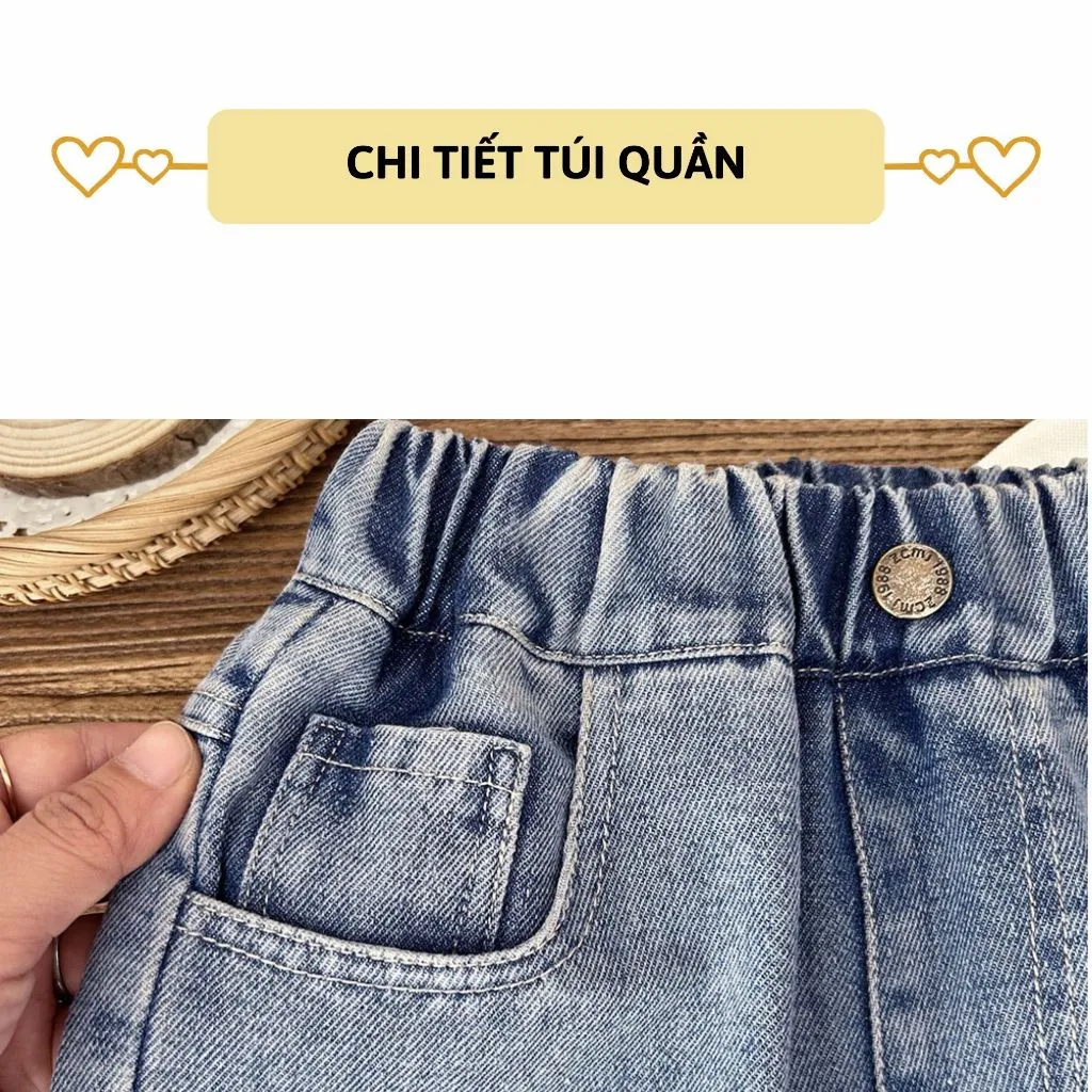 Ảnh Quần short jean bé trai 27Kids KACADY Quần đùi bò mềm lưng chun nam cho trẻ từ 2-10 tuổi BSJE3 3