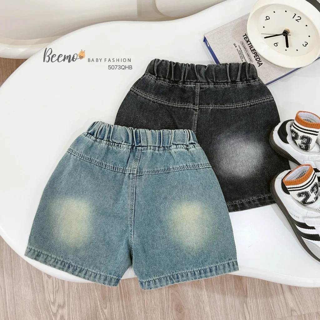 Ảnh Quần short jean Beemo phối túi vải jean cho bé trai mặc đi chơi, đi học từ 9-24kg 5073QHB 4