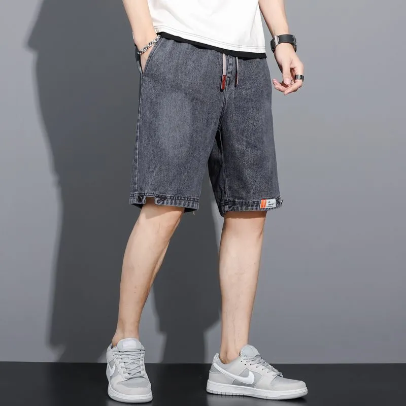 Ảnh Quần short jean capris BEFOYI SLC84 xanh lam nhạt họa tiết chữ thường ngày Hàn Quốc size lớn M-4XL cho nam 4
