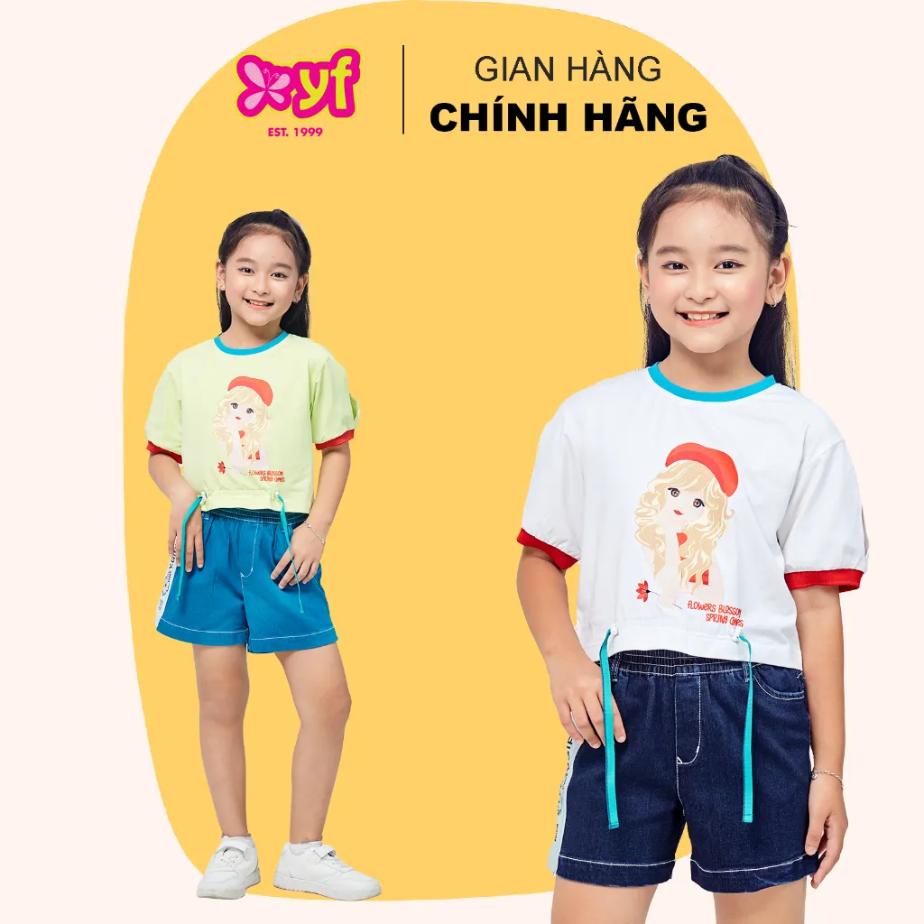 Ảnh Quần Short Jean Lưng Thun Năng Động Cho Bé Gái Từ 18-55 KG Chất Vải Mềm Thoải Mái YQX051-2 1