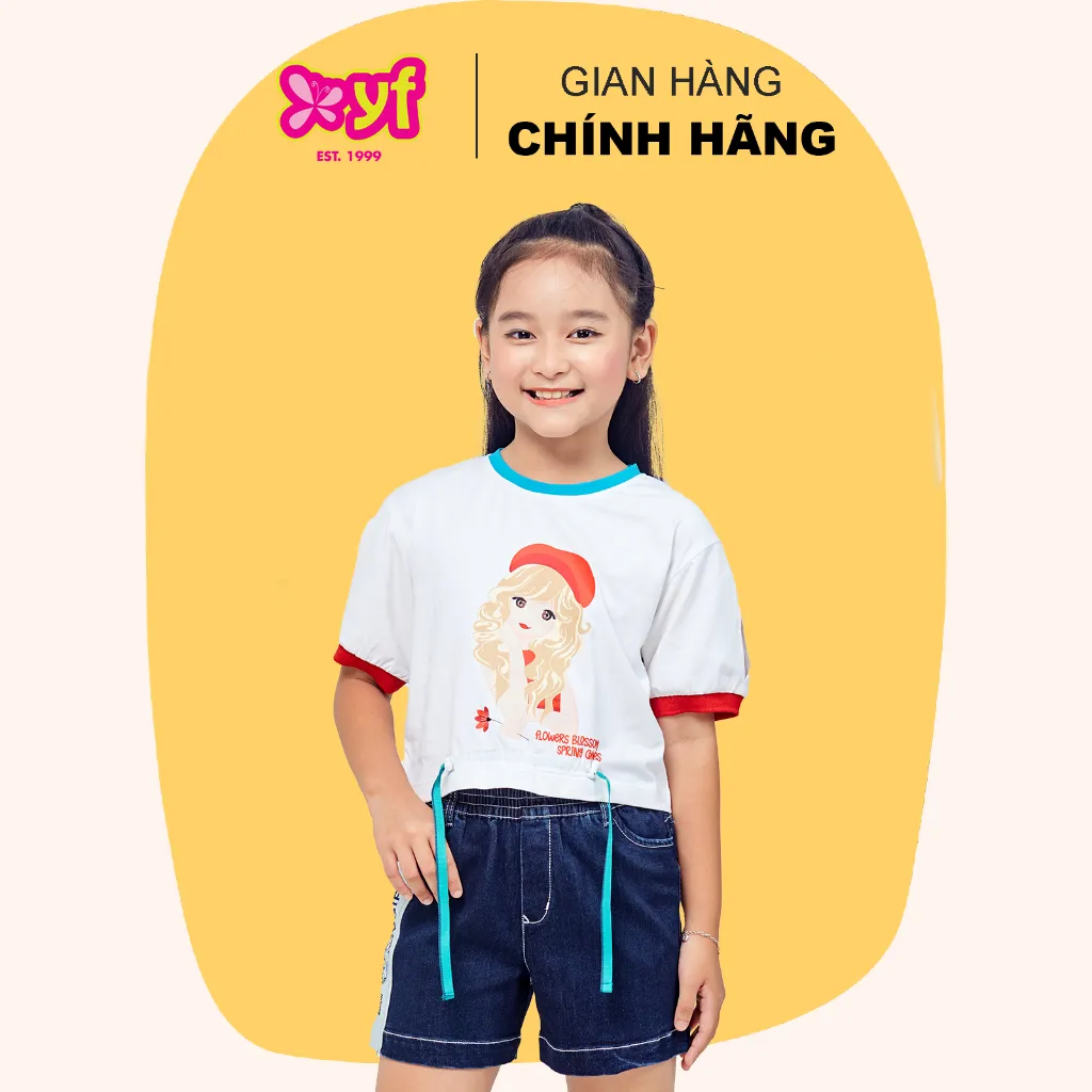 Ảnh Quần Short Jean Lưng Thun Năng Động Cho Bé Gái Từ 18-55 KG Chất Vải Mềm Thoải Mái YQX051-2 3
