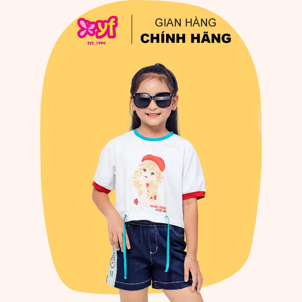 Ảnh Quần Short Jean Lưng Thun Năng Động Cho Bé Gái Từ 18-55 KG Chất Vải Mềm Thoải Mái YQX051-2 4