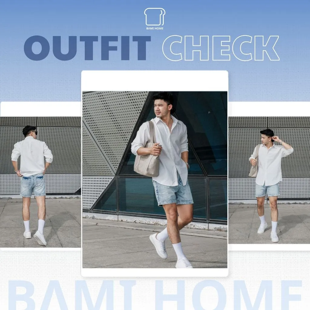 Ảnh Quần short Jean Nam BAMI HOME, quần đùi Jean dày dặn, form trên gối QJ05 4