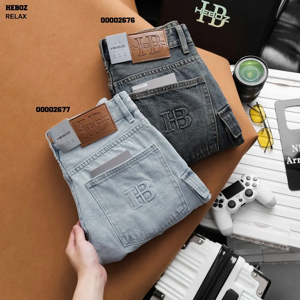 Ảnh Quần short jean nam Heboz cargo S020, quần đùi nam denim cao cấp - 00002676 2
