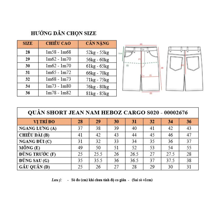 Ảnh Quần short jean nam Heboz cargo S020, quần đùi nam denim cao cấp - 00002676 4