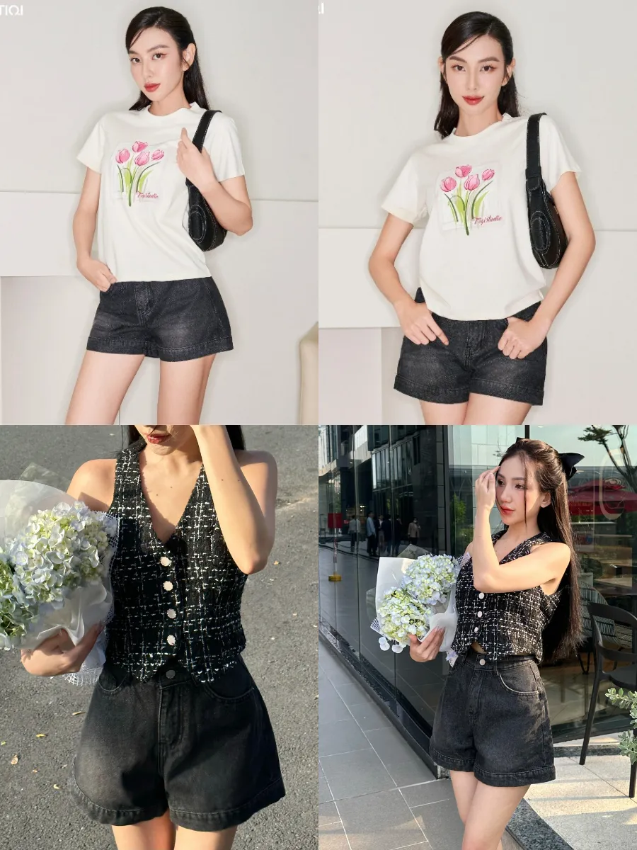 Ảnh Quần short jean nữ lưng cao TiQi Jeans S1-287 3
