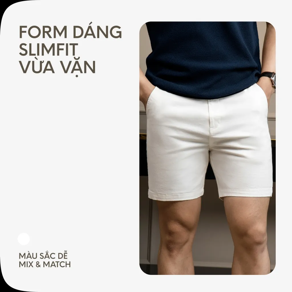 Ảnh Quần Short Jeans Nam By Cotton Cao Cấp 3 Màu Đen - Trắng - Be 4