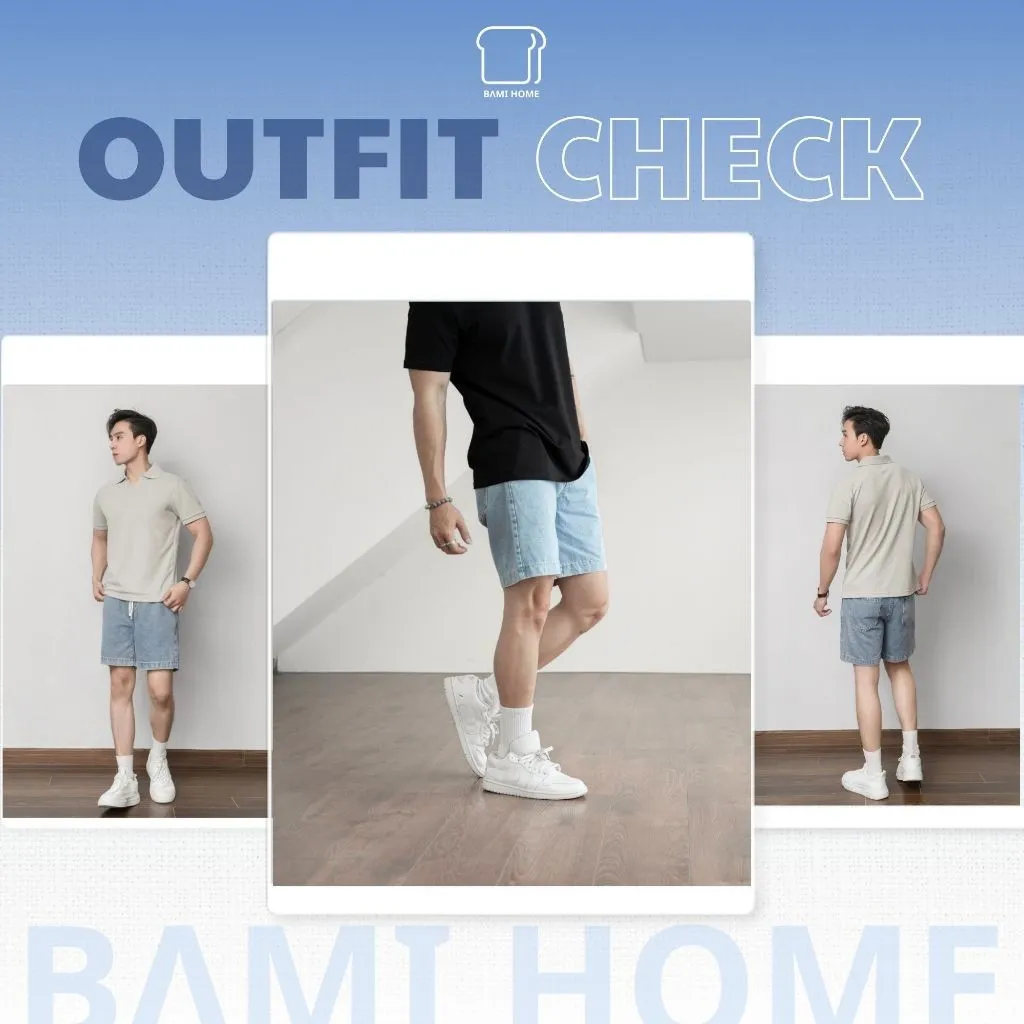 Ảnh Quần short jeans nam cao cấp BAMIHOME quần đùi Jean vải dày đẹp không bay màu dễ phối đồ QJ03 3