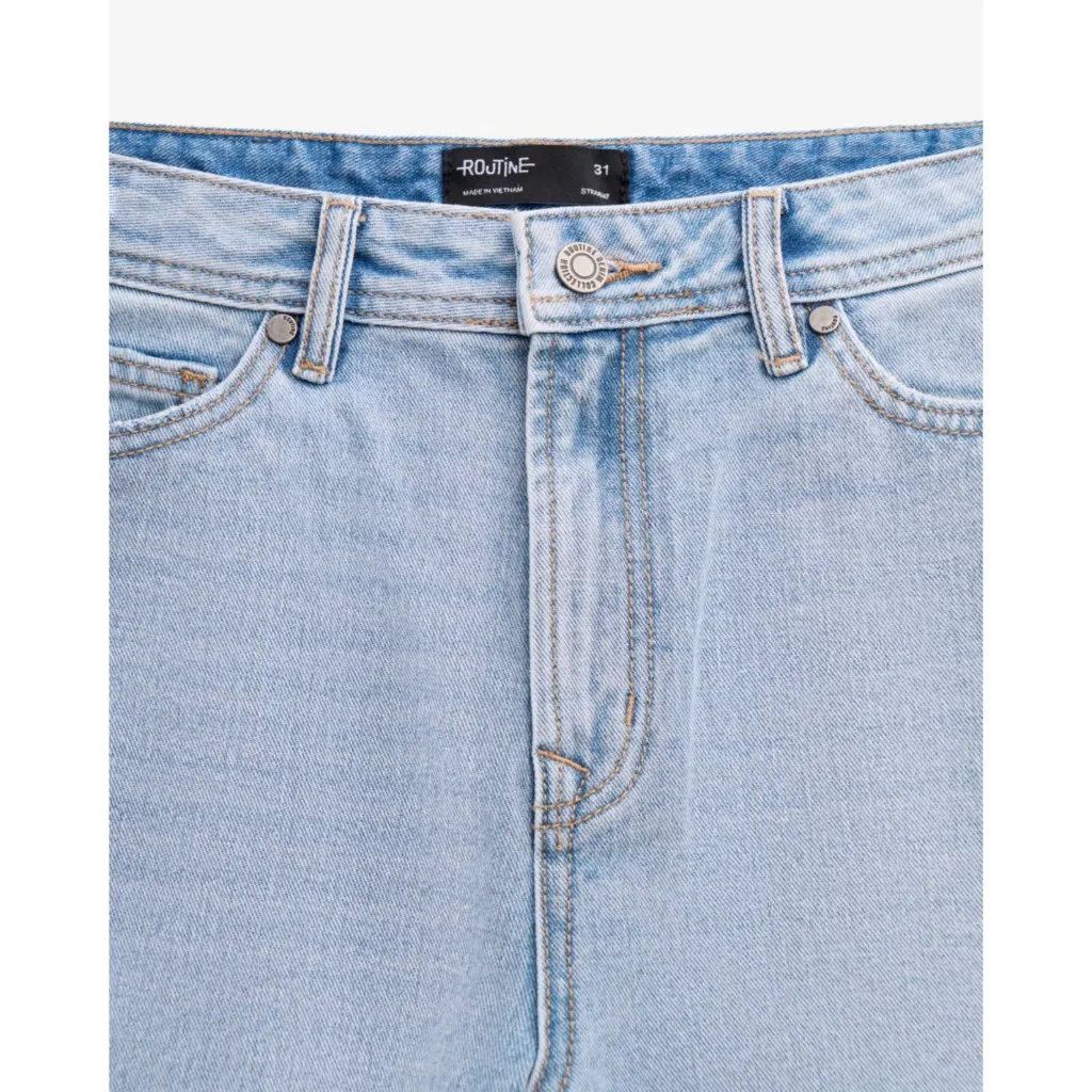 Ảnh Quần Short Jeans Nam Ống Suông Trơn Form Straight - Routine 10S25DPS001 2