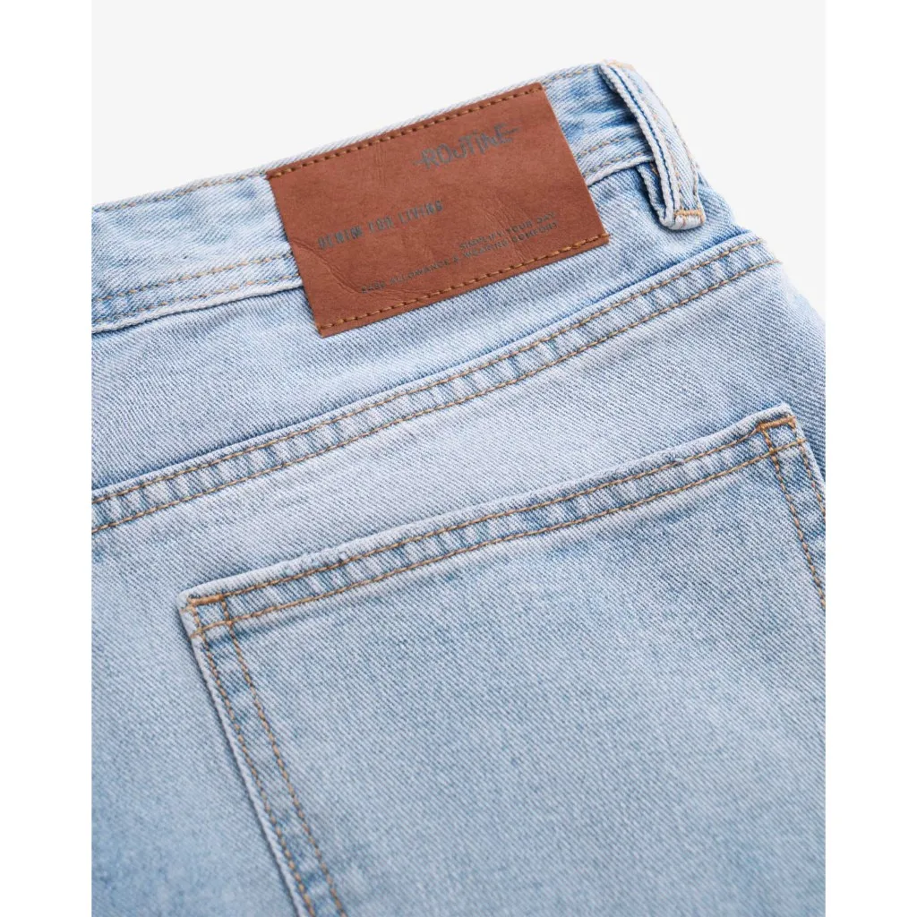 Ảnh Quần Short Jeans Nam Ống Suông Trơn Form Straight - Routine 10S25DPS001 4
