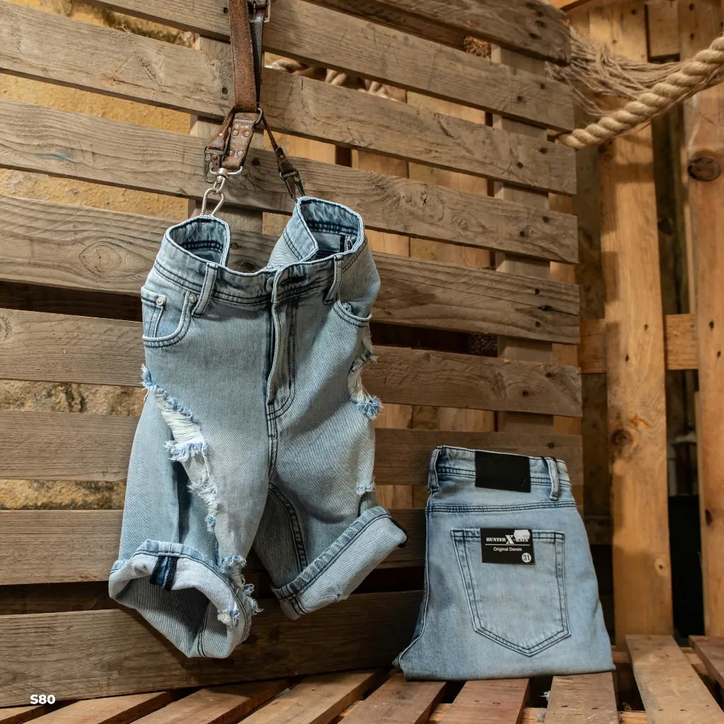 Ảnh Quần Short Jeans Nam Rách Cao Cấp JUSTMEN Form Slim 2