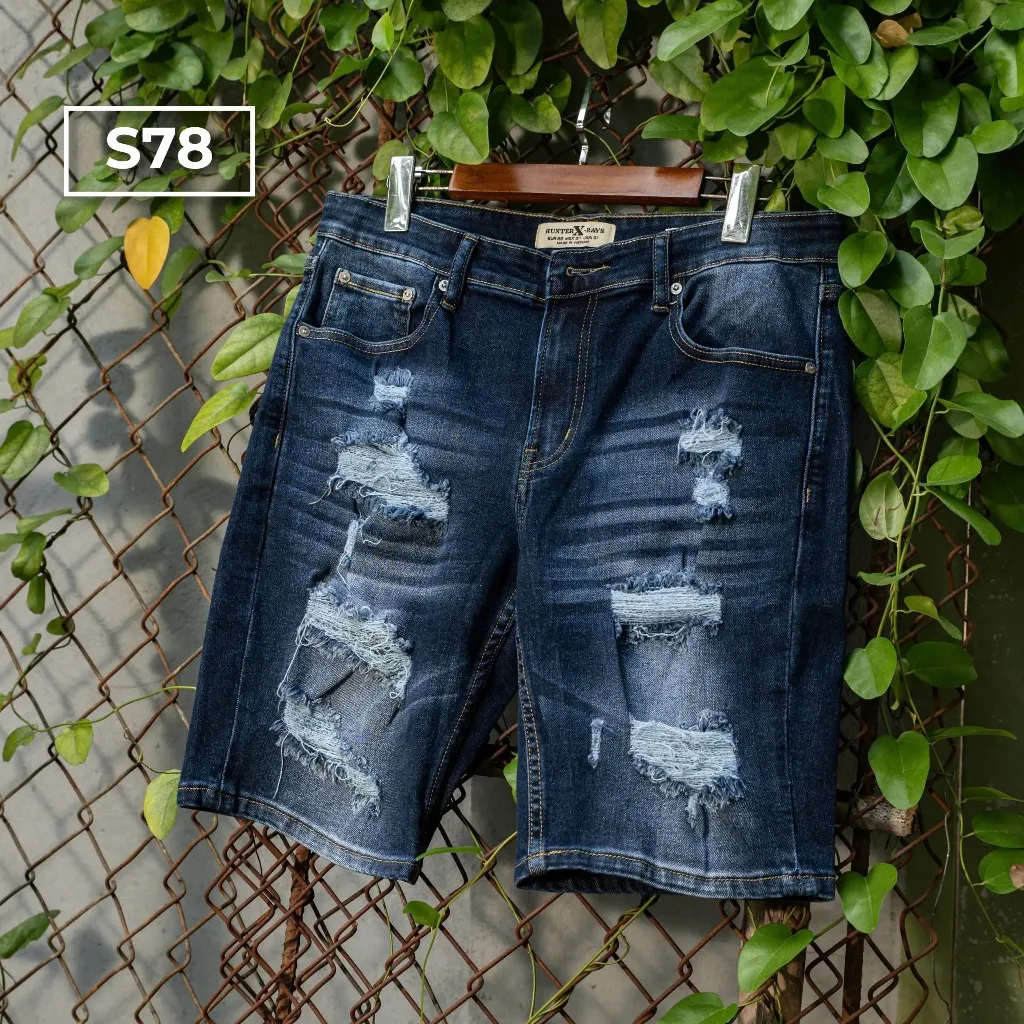 Ảnh Quần Short Jeans Nam Rách Cao Cấp JUSTMEN Form Slim 4