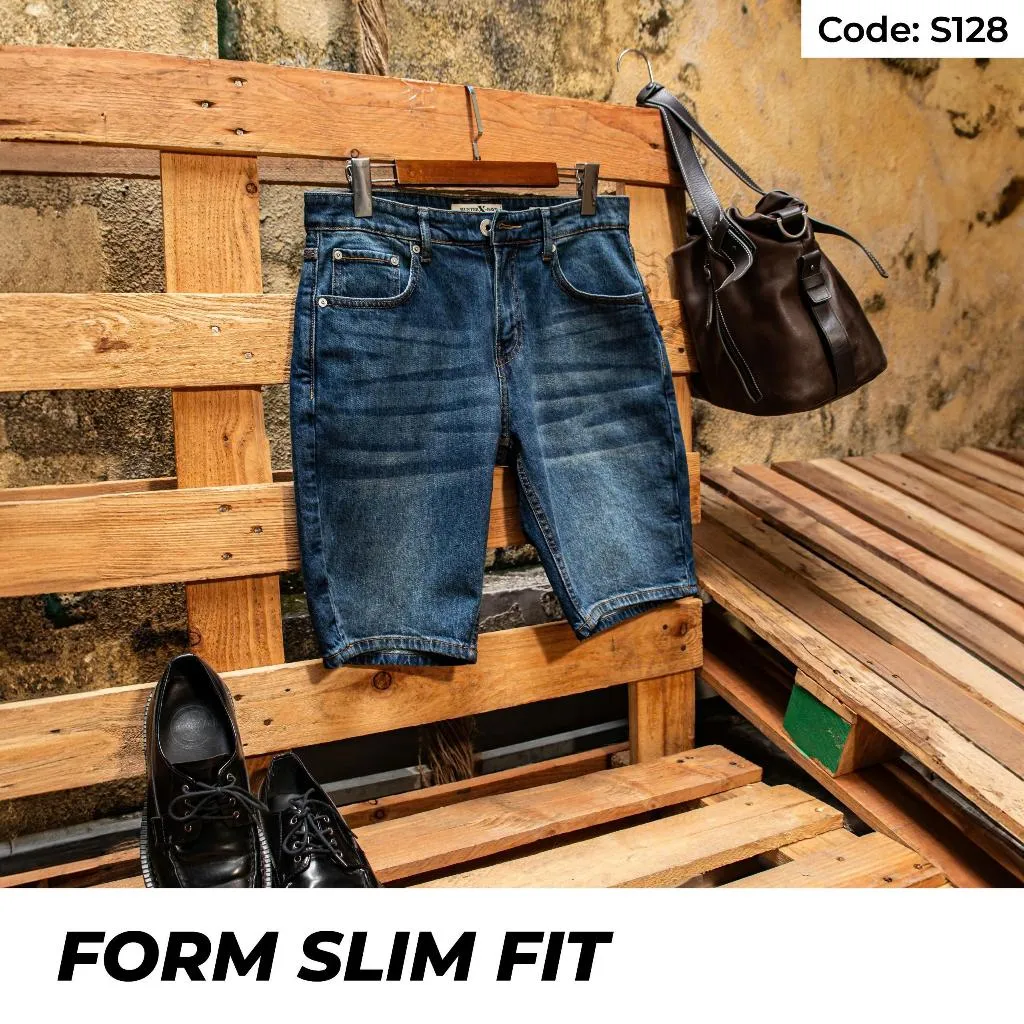 Ảnh Quần Short Jeans Nam Xanh Wash Sáng S128 Denim Spandex Co Giãn Just Men Thời Trang Nam 1