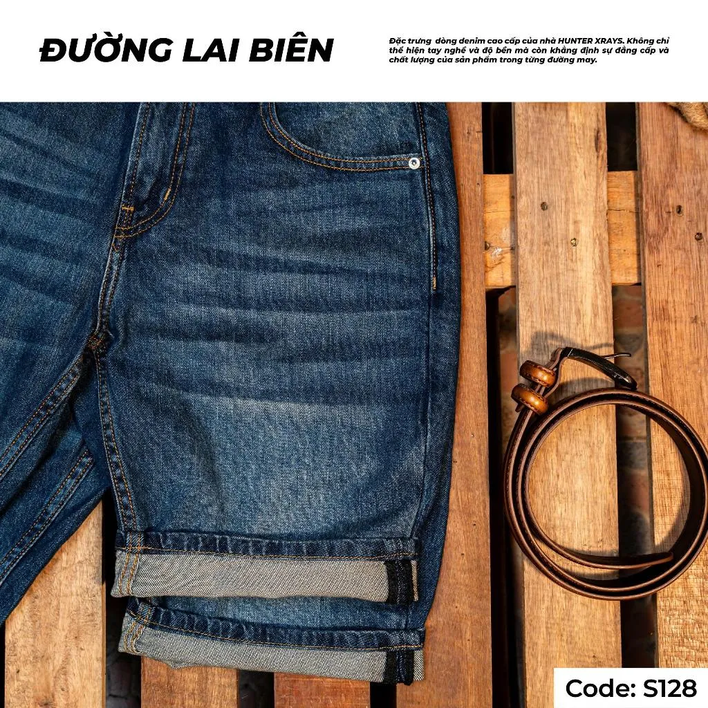 Ảnh Quần Short Jeans Nam Xanh Wash Sáng S128 Denim Spandex Co Giãn Just Men Thời Trang Nam 3