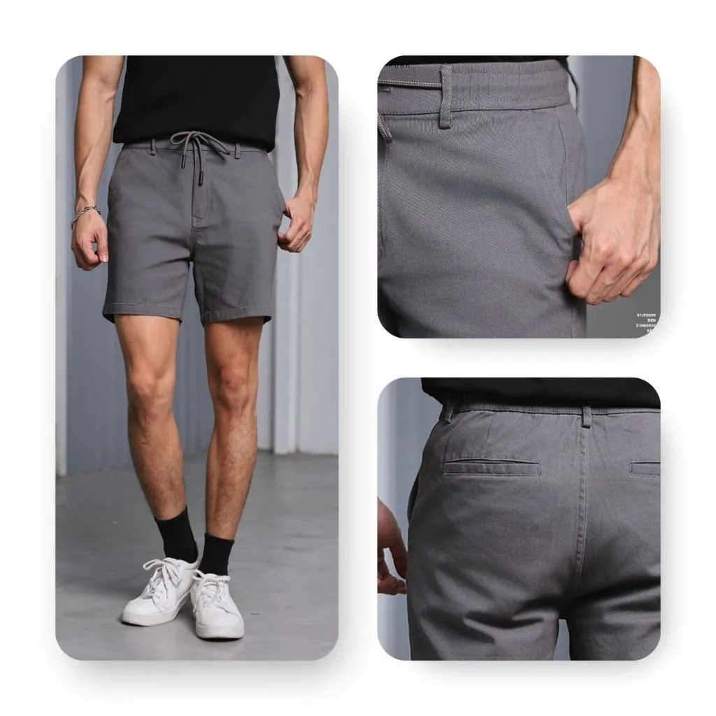 Ảnh Quần Short Kaki Basic AKUBA Vải Kaki Lưng Chun cạp khuy trẻ trung | 01HE0926 3