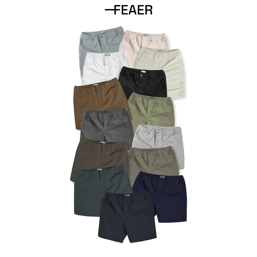 Ảnh Quần Short Kaki Basic Sleek Vải Kaki Cá Sấu Lưng Chun, Co Giãn Thoải Mái, Trẻ Trung - FEAER 2