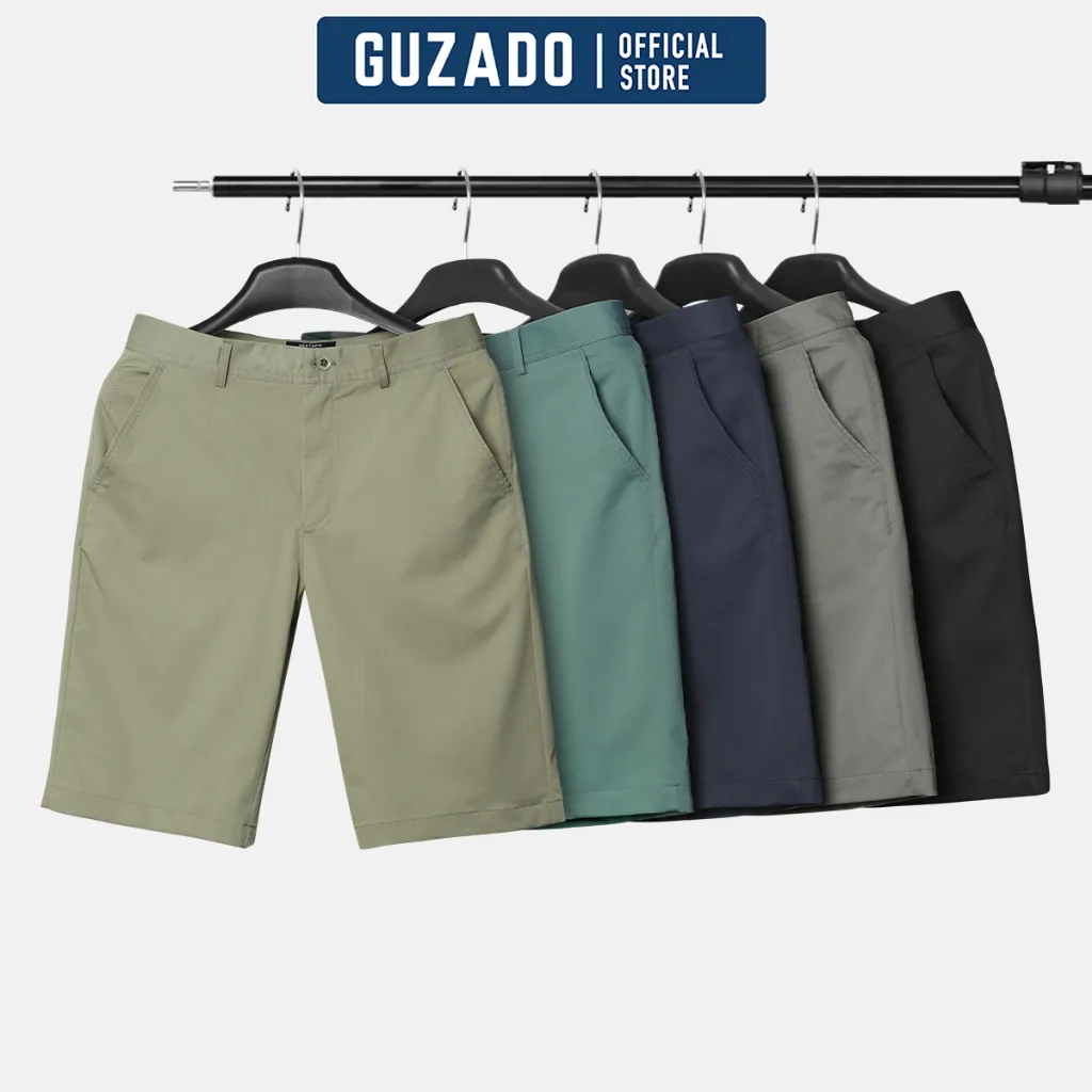 Ảnh Quần Short Kaki Nam GUZADO Form RegularFit Cạp Cúc Lịch Sự Sang Trọng,Màu Basic Dễ Mặc MKS01 1