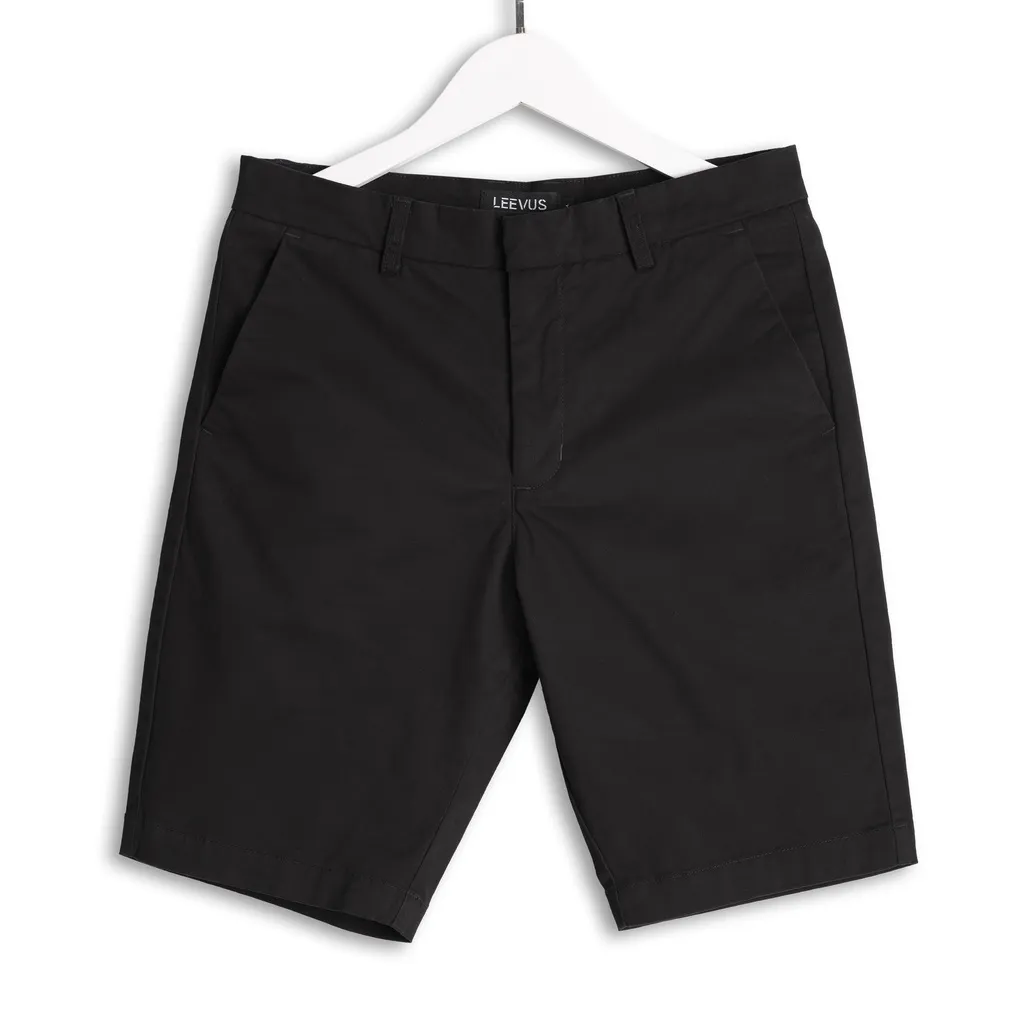Ảnh Quần short kaki nam LEEVUS, Lưng khuy cài, vải kaki mềm, đường may ẩn, form vừa vặn S105 QK06 2