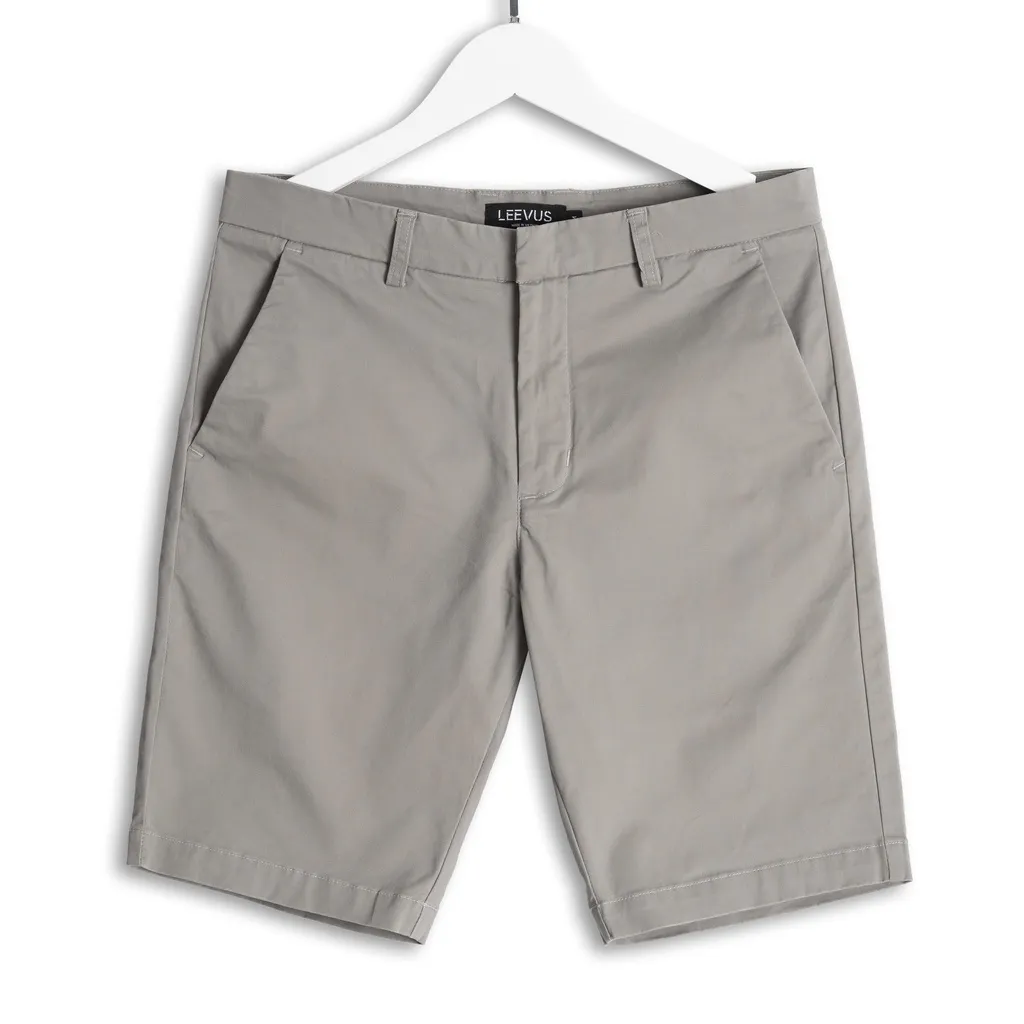 Ảnh Quần short kaki nam LEEVUS, Lưng khuy cài, vải kaki mềm, đường may ẩn, form vừa vặn S105 QK06 4