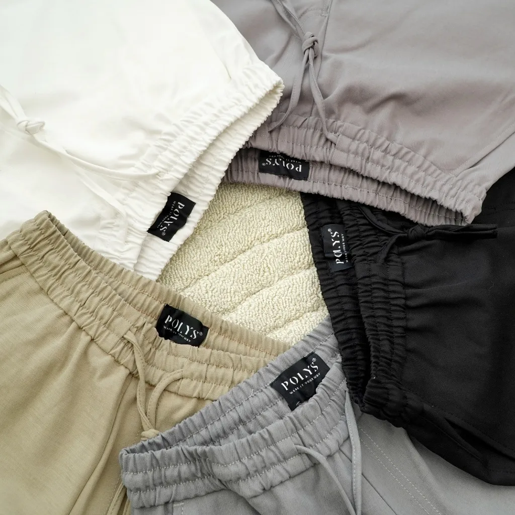 Ảnh Quần Short Kaki Nam, Lưng Thun Dây Rút, Form Trên Gối, Chất Kaki Giãn 4 Chiều. Short Kaki POLYS 2