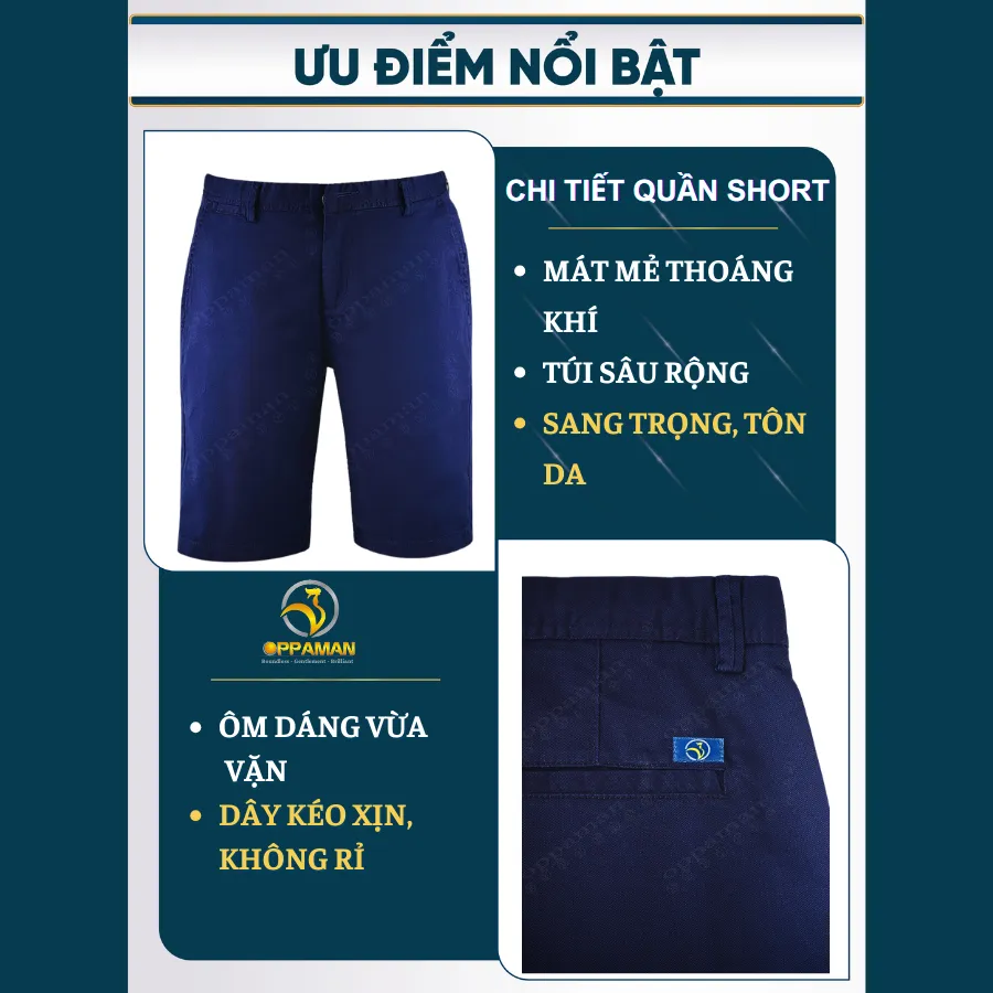 Ảnh Quần short kaki nam quần sọt nam quần sóc nam kaki cotton basic cao cấp co giãn dày OS1 OPPAMAN 2