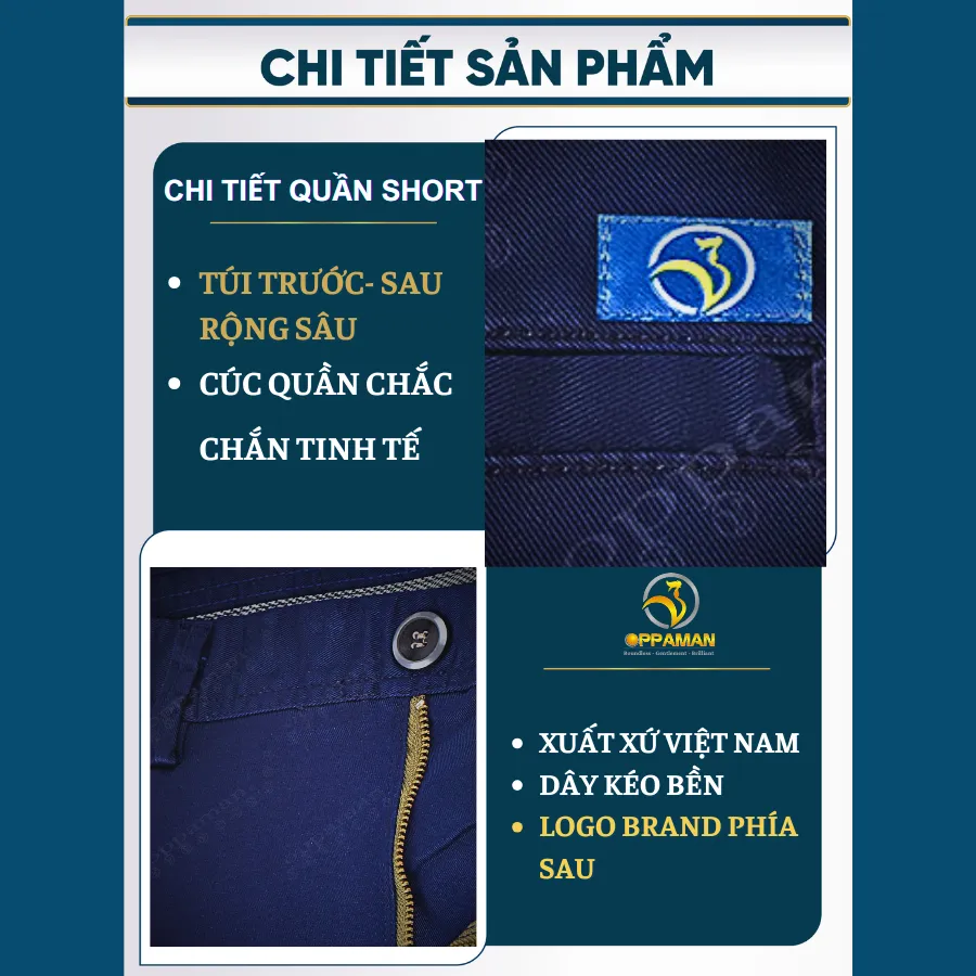 Ảnh Quần short kaki nam quần sọt nam quần sóc nam kaki cotton basic cao cấp co giãn dày OS1 OPPAMAN 4