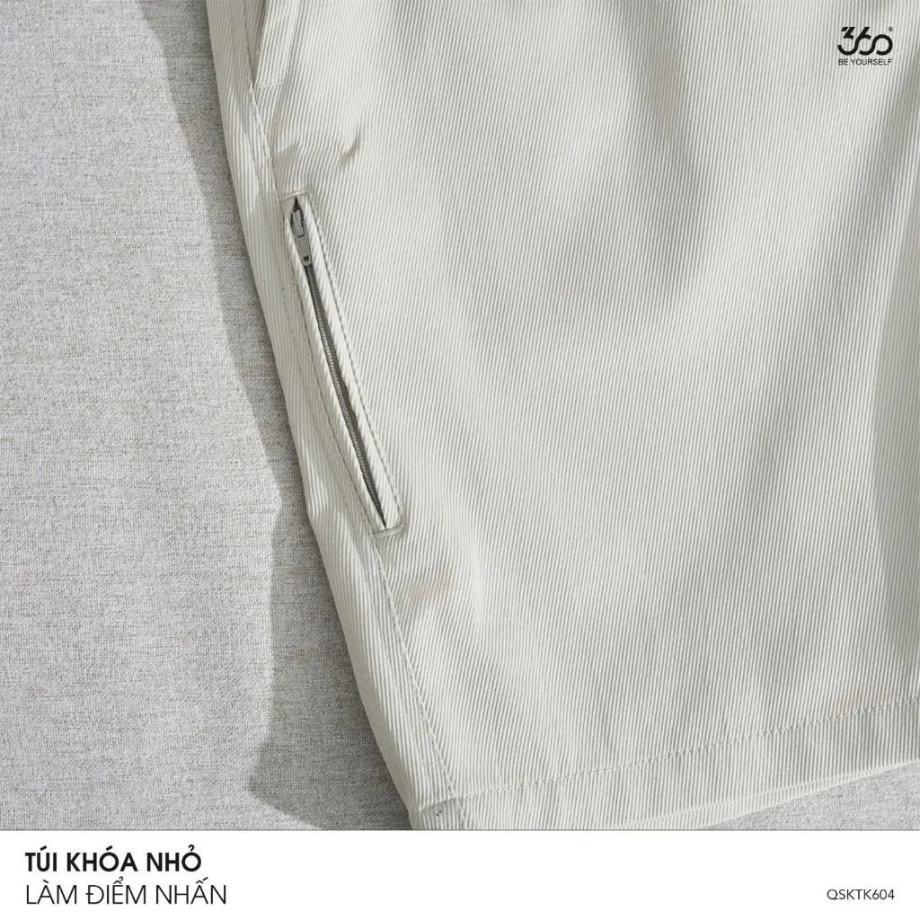 Ảnh Quần short kaki nam thương hiệu 360 Boutique quần short nam cao cấp đứng form - QSKTK604 2