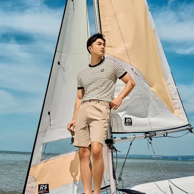 Ảnh Quần Short Kaki Sidetab Xếp Ly Form Regular 4MEN QS069 vải mềm, thoáng mát, trẻ trung, năng động 1