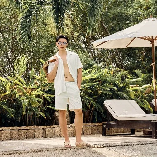 Ảnh Quần Short Kaki Sidetab Xếp Ly Form Regular 4MEN QS069 vải mềm, thoáng mát, trẻ trung, năng động 3