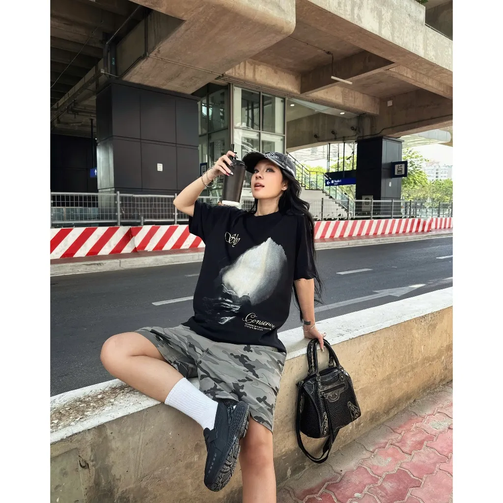 Ảnh Quần Short Kaki SLY Skater Black / Camo Grey 4