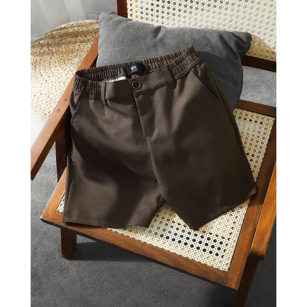 Ảnh Quần short Linen basic MK CLEVER nam co giãn dầy dặn, cạp chun co giãn 2 chiều, thoáng mát trẻ trung 3